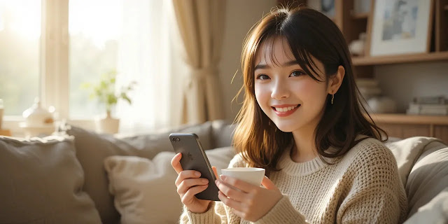 스마트폰 없이 편안한 시간을 보내는 모습 디지털 디톡스 후 여유를 느끼는 모습