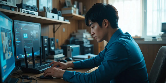 공유기 바닥의 스티커를 확인하며 비밀번호를 찾는 모습 공유기에서 기본 와이파이 비밀번호를 찾는 모습