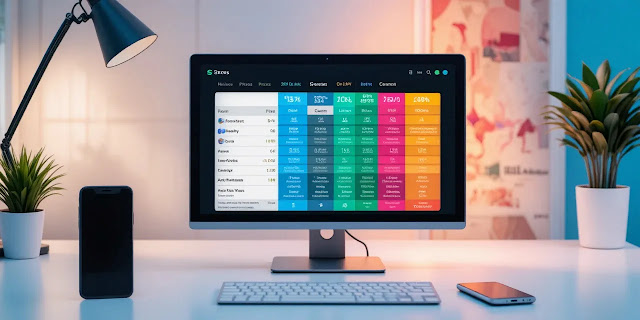 화면에 나타난 다양한 모바일 요금제 비교표의 모습 화면에 표시된 요금제 비교표의 모습