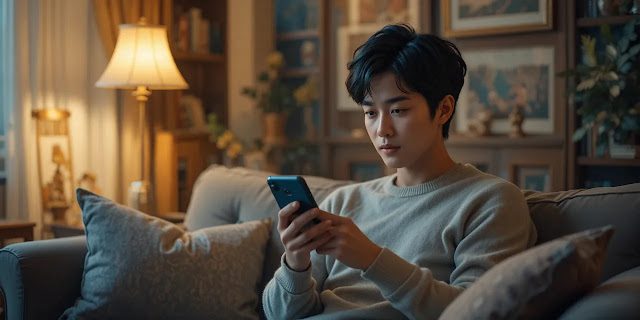 소파에 앉아 해지 여부를 고민하는 남성의 모습