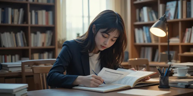 건강보험 관련 서류 정리하는 모습 서류 폴더에 건강보험 문서를 정리하는 여성의 모습