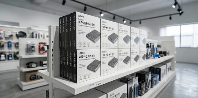 미세먼지 차단을 위해 차량용 헤파필터 추천 등급을 고르는 모습